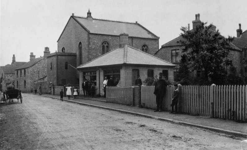 View of Tabor Chapel. The single storey building by the chapel was used as a parish office by Henry Cox when he was Overseer and Parish Clerk 1918-24.