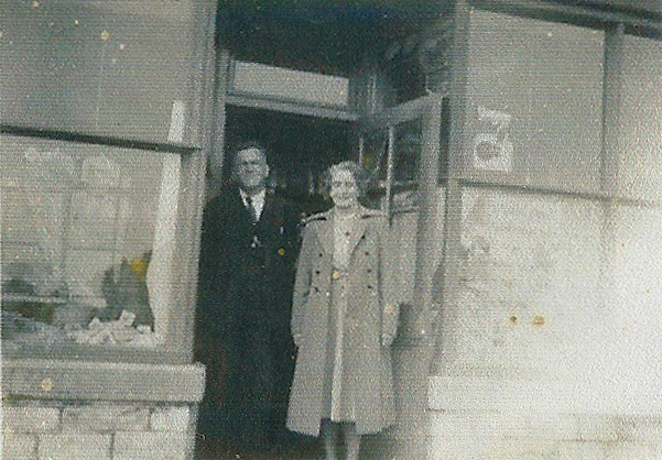Cliff Hodder with sister Gladys in shop in South Road
