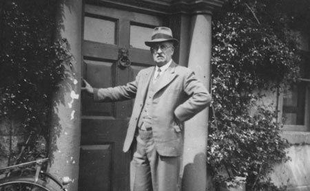 William Beacham outside Pitfour House 1940